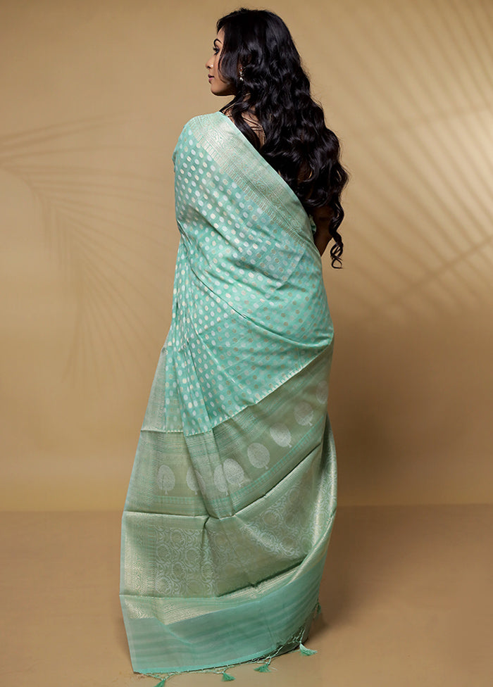 Green Cotton Saree Without Blouse Piece - Indian Silk House Agencies