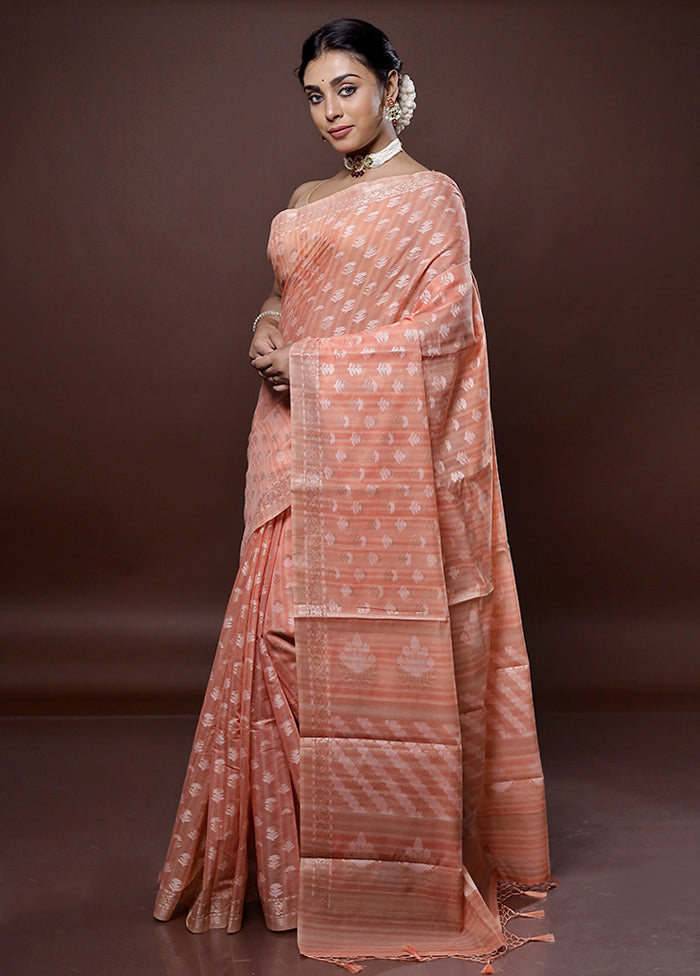 Pink Cotton Saree Without Blouse Piece - Indian Silk House Agencies