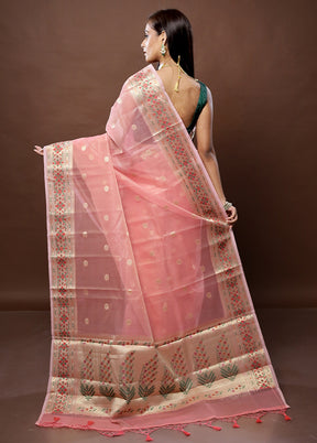 Pink Cotton Saree With Blouse Piece - Indian Silk House Agencies