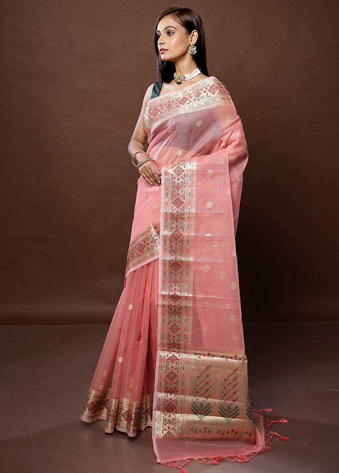 Pink Cotton Saree With Blouse Piece - Indian Silk House Agencies