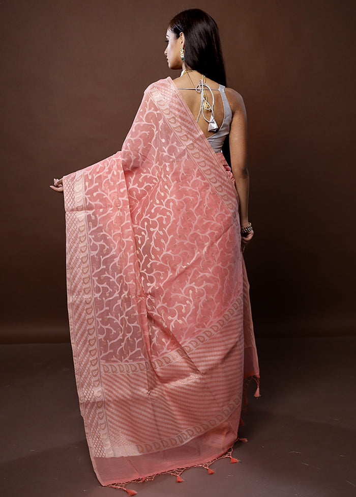 Pink Kora Silk Saree With Blouse Piece - Indian Silk House Agencies