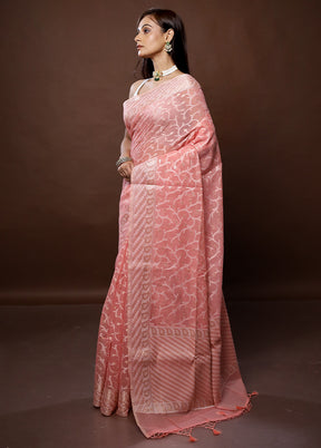 Pink Kora Silk Saree With Blouse Piece - Indian Silk House Agencies