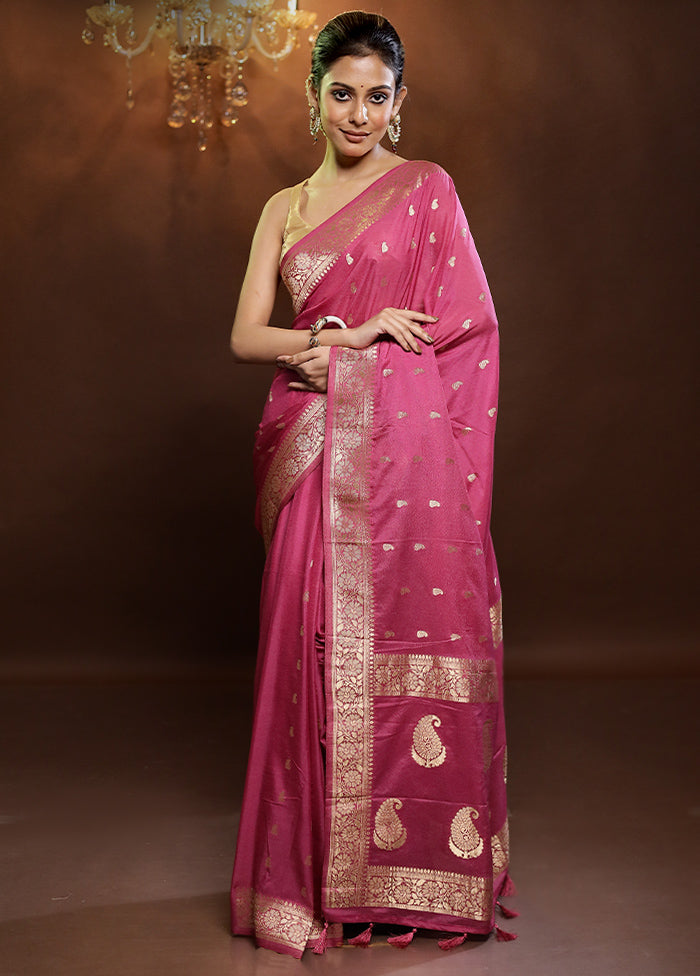 Pink Georgette Saree With Blouse Piece - Indian Silk House Agencies