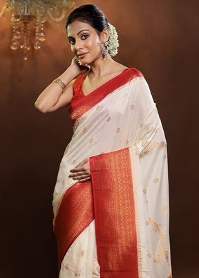 White Georgette Saree With Blouse Piece - Indian Silk House Agencies