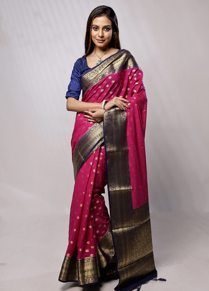 Pink Georgette Saree With Blouse Piece - Indian Silk House Agencies