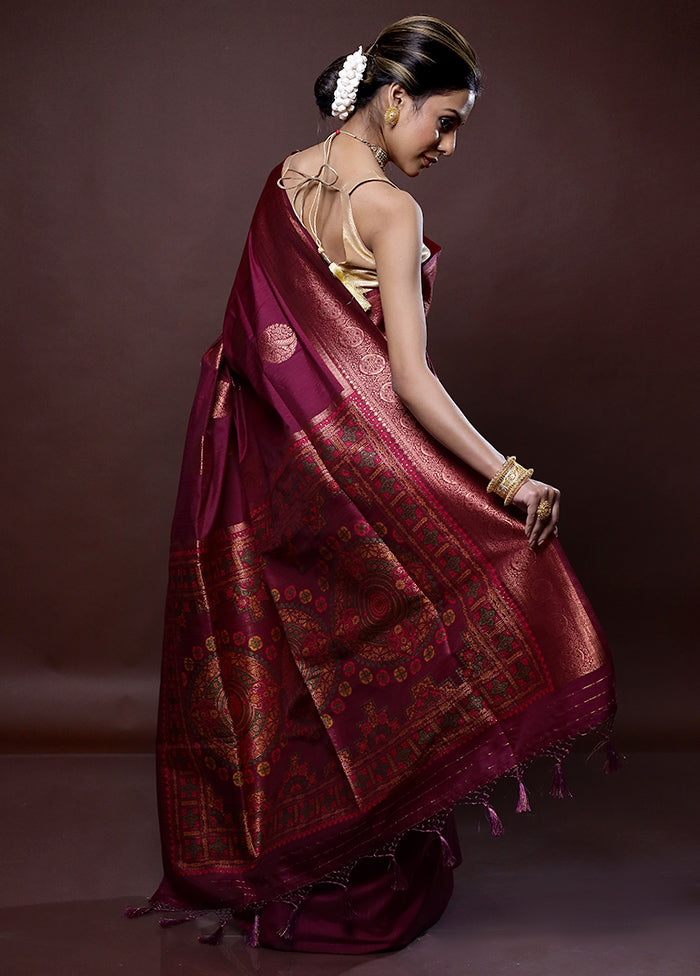 Pink Dupion Silk Saree Without Blouse Piece - Indian Silk House Agencies