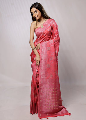 Pink Georgette Saree With Blouse Piece - Indian Silk House Agencies