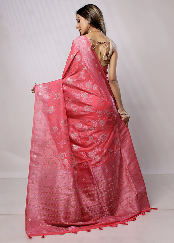 Pink Georgette Saree With Blouse Piece - Indian Silk House Agencies