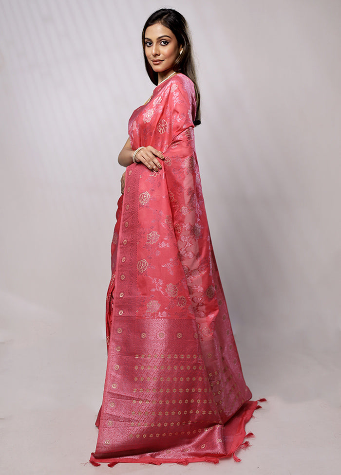 Pink Georgette Saree With Blouse Piece - Indian Silk House Agencies