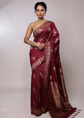 Pink Dupion Silk Saree With Blouse Piece