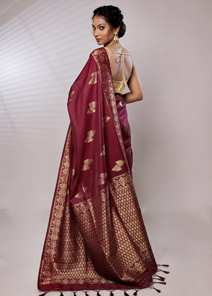 Pink Dupion Silk Saree With Blouse Piece