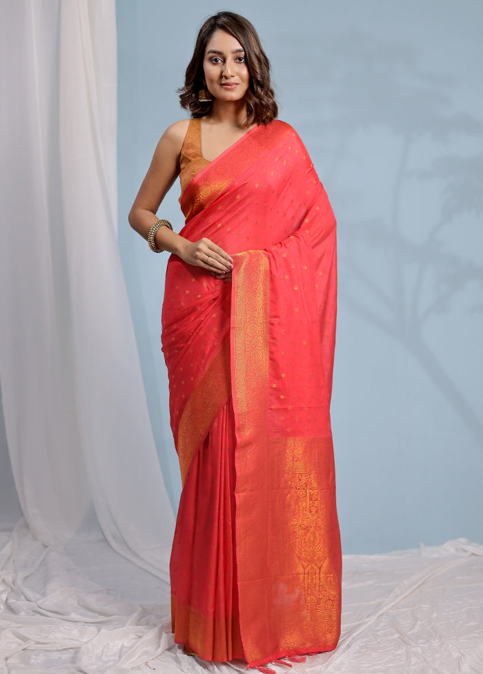 Pink Georgette Saree With Blouse Piece - Indian Silk House Agencies