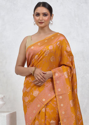 Yellow Georgette Saree With Blouse Piece - Indian Silk House Agencies