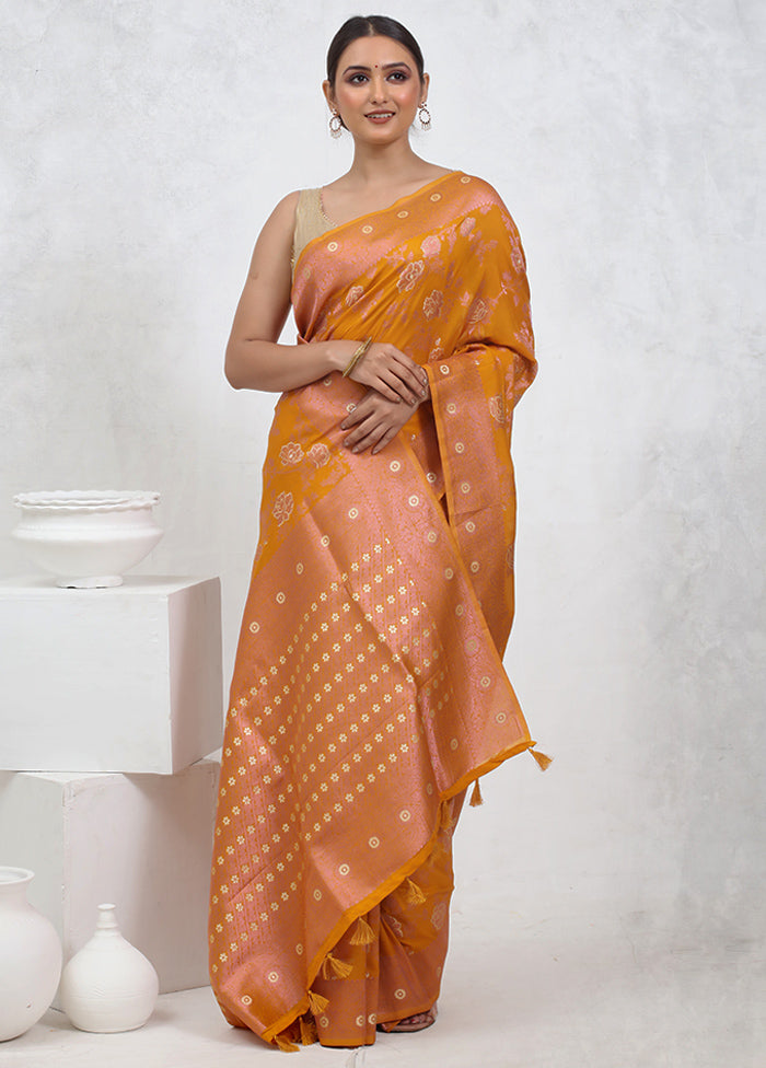 Yellow Georgette Saree With Blouse Piece - Indian Silk House Agencies