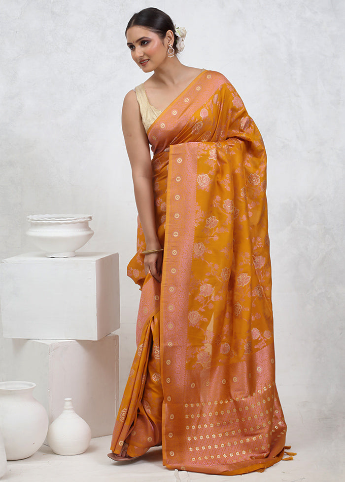 Yellow Georgette Saree With Blouse Piece - Indian Silk House Agencies