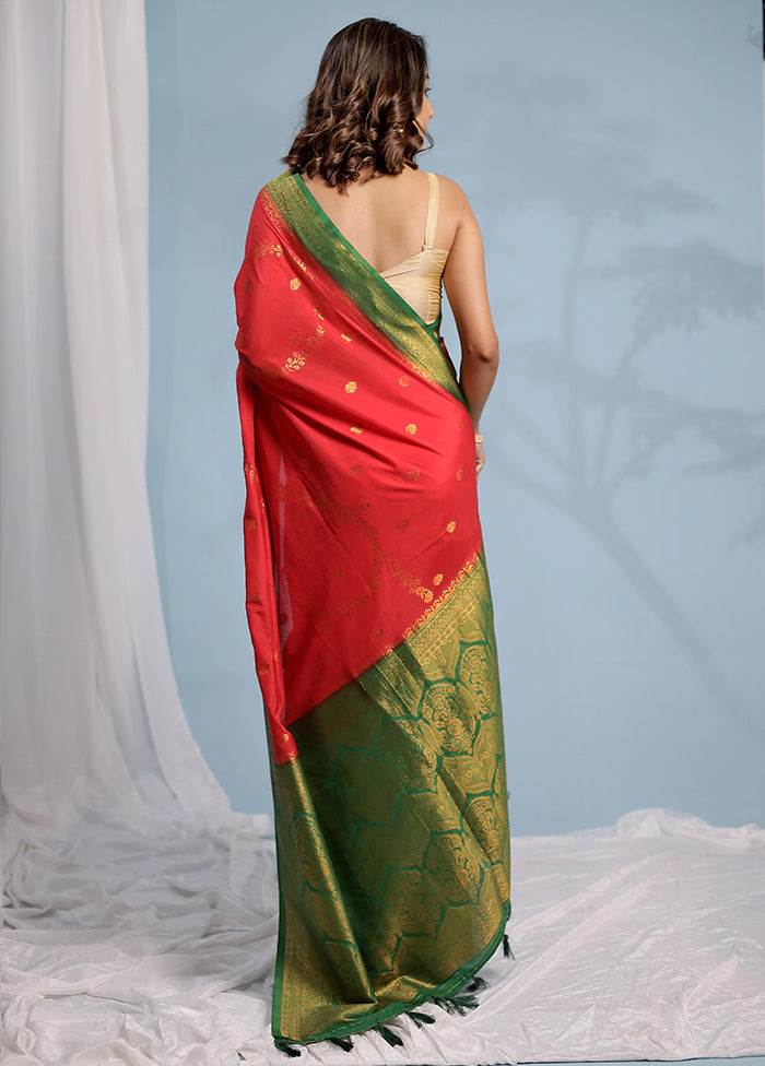 Red Georgette Saree With Blouse Piece - Indian Silk House Agencies