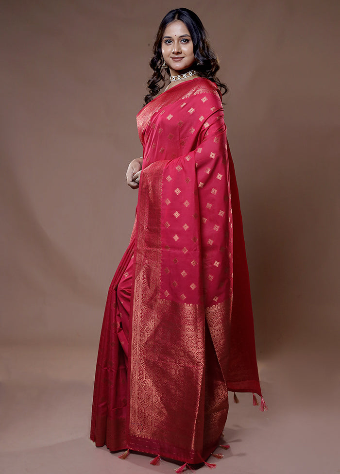 Pink Dupion Silk Saree With Blouse Piece - Indian Silk House Agencies