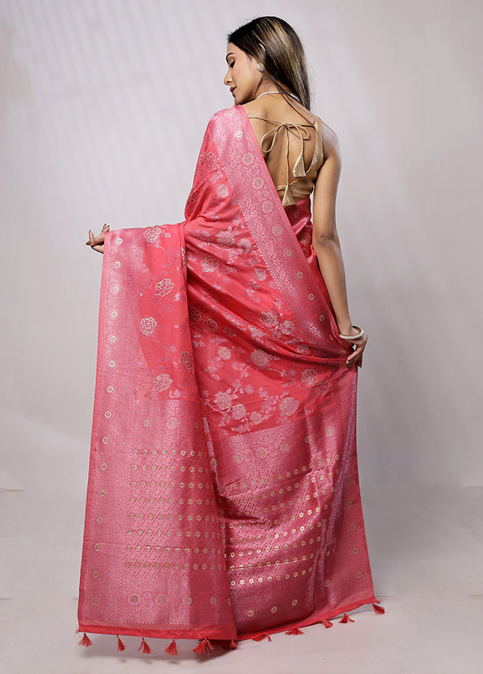 Pink Georgette Saree With Blouse Piece - Indian Silk House Agencies