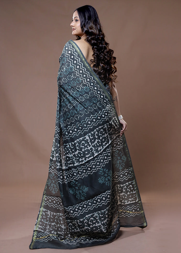 Multicolor Chanderi Cotton Saree With Blouse Piece - Indian Silk House Agencies