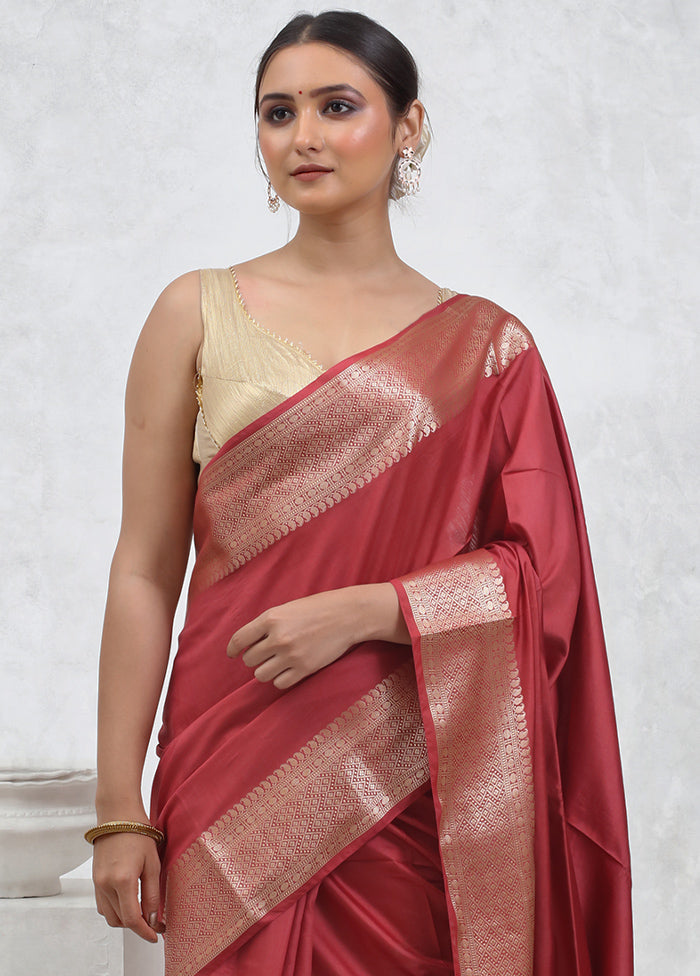 Pink Cotton Saree With Blouse Piece