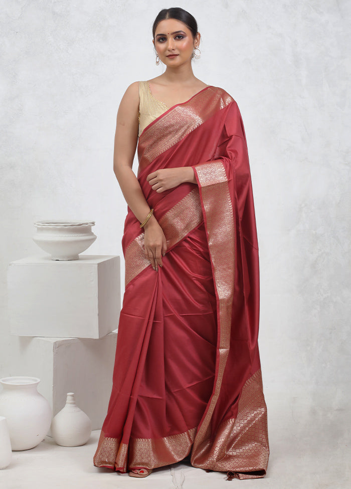 Pink Cotton Saree With Blouse Piece