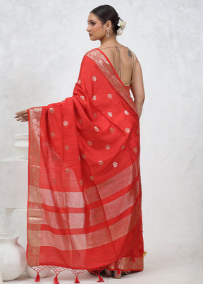 Pink Cotton Saree With Blouse Piece - Indian Silk House Agencies