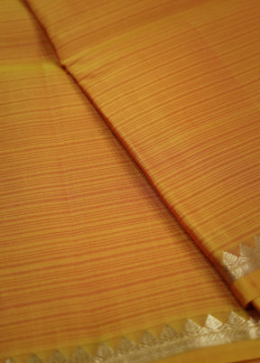 Yellow Kanjivaram Silk Saree With Blouse Piece