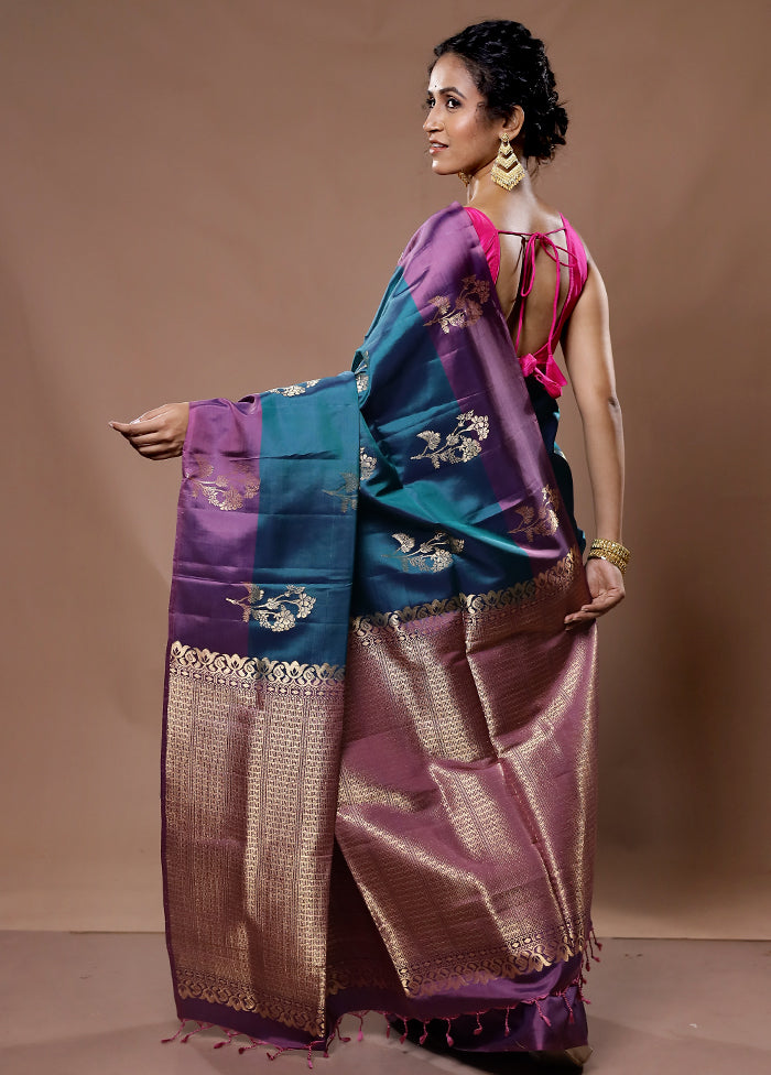 Green Kanjivaram Pure Silk Saree With Blouse Piece