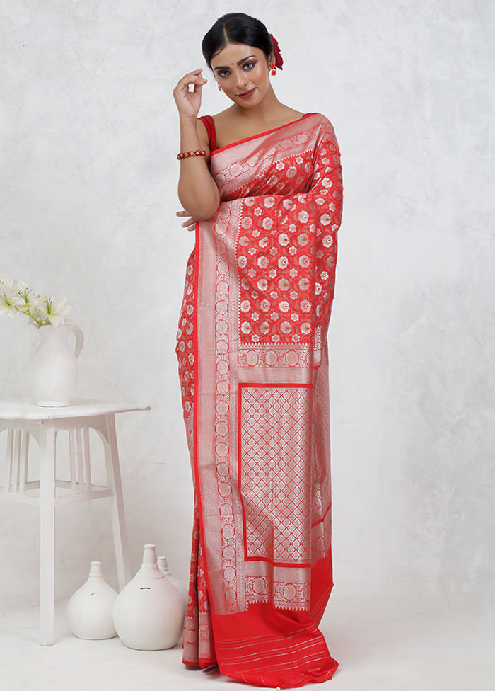 Pink Uppada Silk Saree Without Blouse Piece - Indian Silk House Agencies