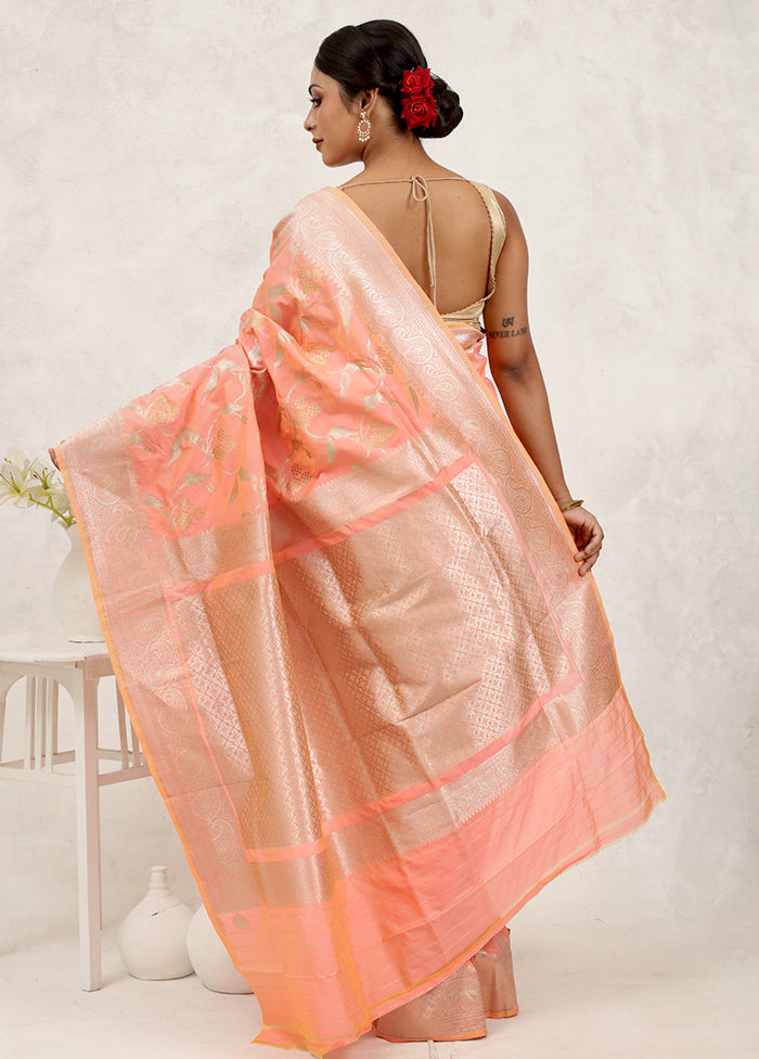 Pink Uppada Silk Saree Without Blouse Piece - Indian Silk House Agencies