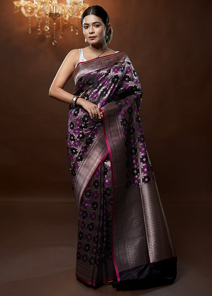 Purple Tanchoi Silk Saree With Blouse Piece