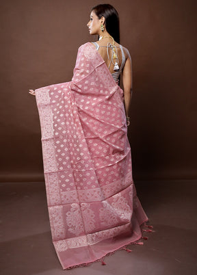 Pink Pure Cotton Saree With Blouse Piece - Indian Silk House Agencies