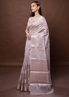 Purple Kora Silk Saree With Blouse Piece - Indian Silk House Agencies