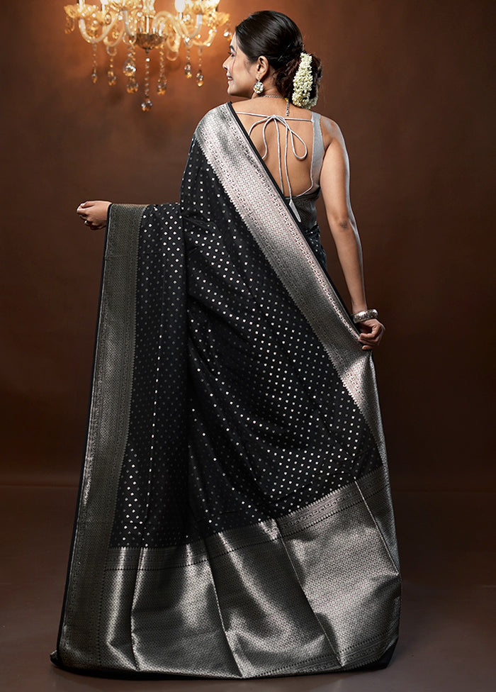 Black Uppada Silk Saree With Blouse Piece