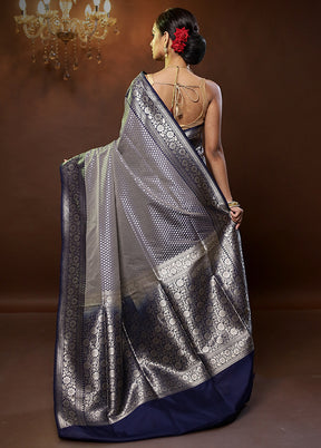 Grey Uppada Silk Saree With Blouse Piece - Indian Silk House Agencies