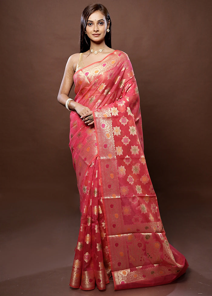 Pink Kota Cotton Saree With Blouse Piece - Indian Silk House Agencies