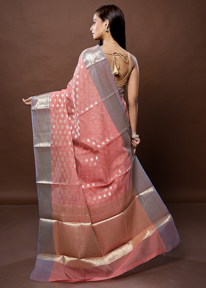 Pink Kora Silk Saree With Blouse Piece - Indian Silk House Agencies