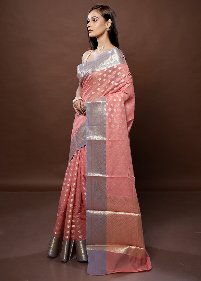 Pink Kora Silk Saree With Blouse Piece - Indian Silk House Agencies