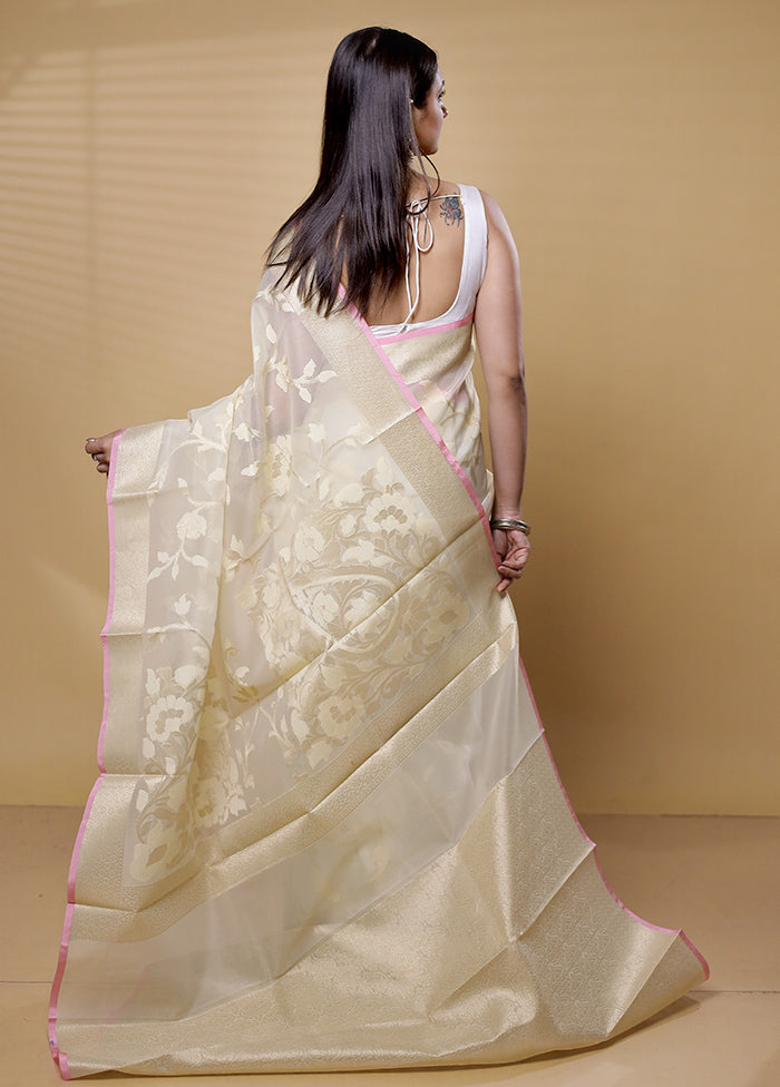 White Organza Saree With Blouse Piece