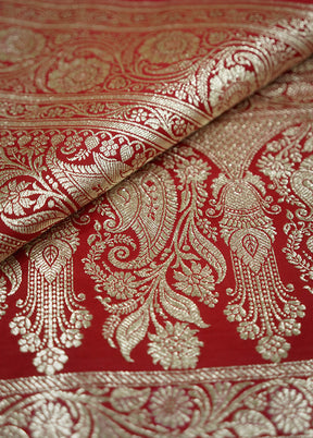 Maroon Tanchoi Banarasi Pure Silk Saree With Blouse Piece - Indian Silk House Agencies