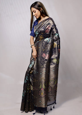 Black Organza Saree With Blouse Piece - Indian Silk House Agencies