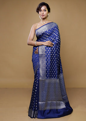Blue Pure Cotton Saree With Blouse Piece