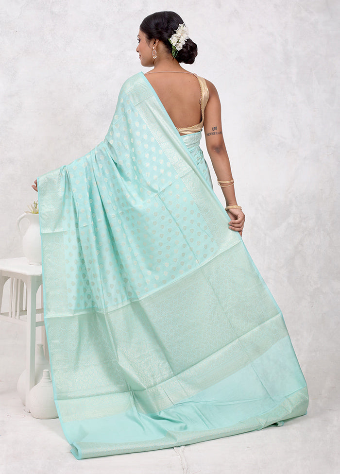 Green Pure Cotton Saree Without Blouse Piece - Indian Silk House Agencies