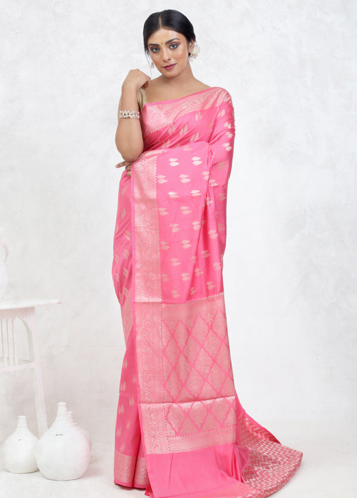 Pink Pure Cotton Saree Without Blouse Piece