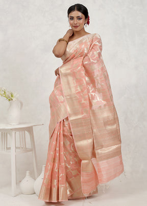 Pink Kora Silk Saree Without Blouse Piece - Indian Silk House Agencies