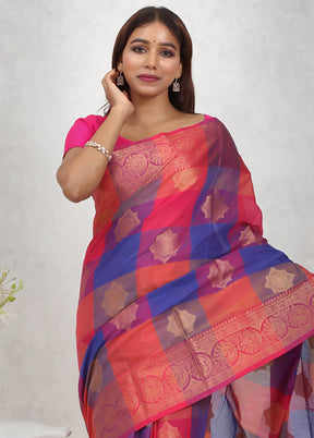 Multicolor Kora Silk Saree Without Blouse Piece - Indian Silk House Agencies