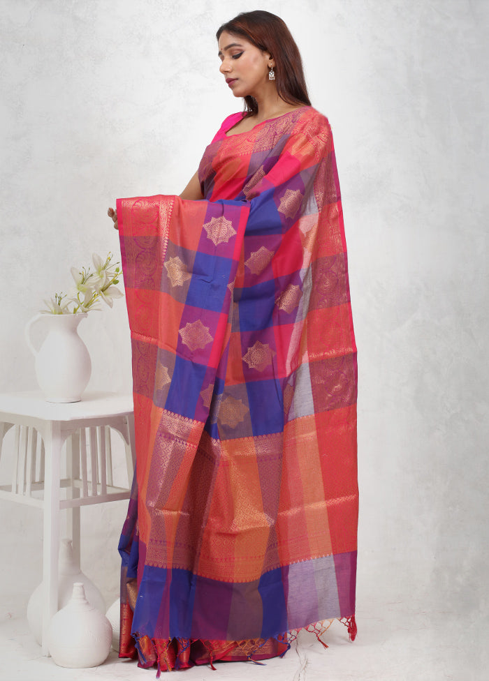 Multicolor Kora Silk Saree Without Blouse Piece - Indian Silk House Agencies