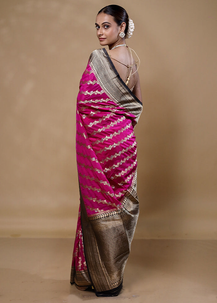 Pink Georgette Saree With Blouse Piece