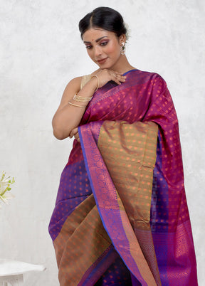 Pink Dupion Silk Saree Without Blouse Piece - Indian Silk House Agencies