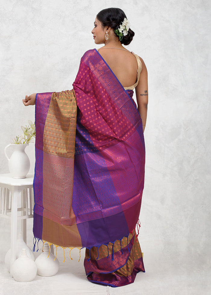 Pink Dupion Silk Saree Without Blouse Piece - Indian Silk House Agencies